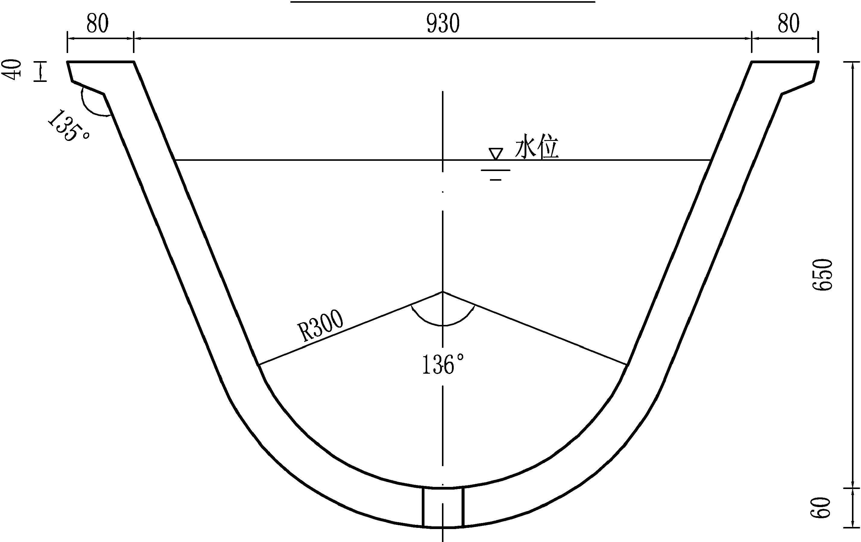 弧形渠道(D=0.6m)砌護(hù)圖